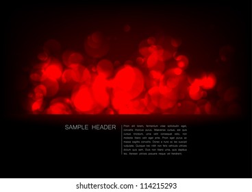 Abstract background with chaotic bright red lights on black, and a placeholder below. EPS10 vector.