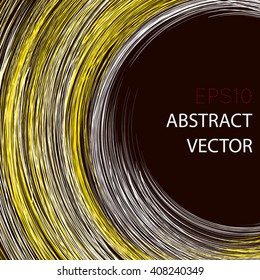 Abstract background with chaotic circle lines. Vector illustration