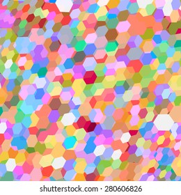 Abstract background with chaotic confetti hex polygons