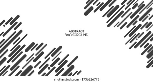 Abstract background of chaotic diagonal lines, rounded stripes, poster, banner. Abstract geometric composition. Trendy design. Vector monochrome illustration in flat style.