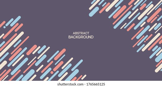 Abstract background of chaotic diagonal lines, rounded stripes, poster, banner. Abstract geometric composition. Trendy design. Vector color illustration in flat style.
