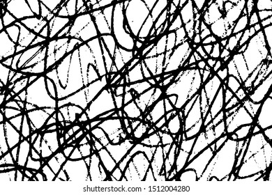 Abstract background of chaotic hand-drawn scrawl. Overlay template. Vector illustration