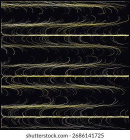 Um fundo abstrato com listras horizontais caóticas de linhas amarelas e douradas brilhantes, criando uma sensação de movimento rápido.