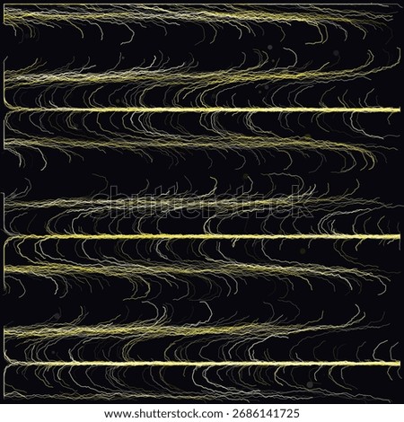 An abstract background with chaotic, horizontal streaks of glowing yellow and gold lines, creating a sense of fast motion.