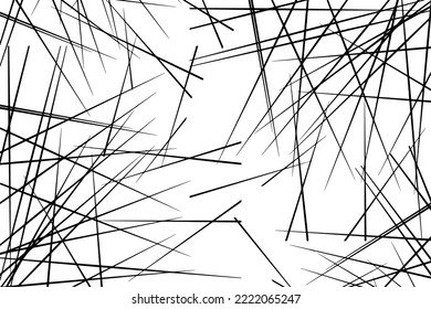 Abstract background with chaotic lines, asymmetrical interweaving of geometric shapes.Vector graphics.