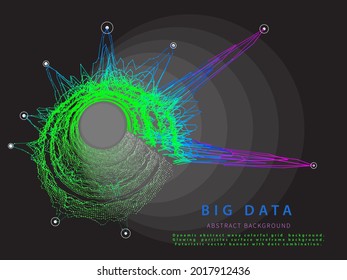 Antecedentes abstractos con el análisis caótico de estrellas poligonales. Grandes datos. Datos de algoritmos de cuadrícula analíticos. Concepto de criptografía cuántica. Cartel para negocios, ciencia y tecnología. 