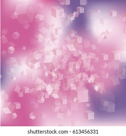 Abstract Background With Chaotically Scattered Cubes. Bright Modern Geometric Backdrop
