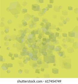 Abstract Background With Chaotically Scattered Cubes. Bright Modern Geometric Backdrop