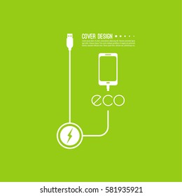 Abstract background with charge mobile phones. usb cable is connected to the smartphone. 