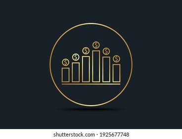 Abstract background of Chart,Gold color,vector illustrations