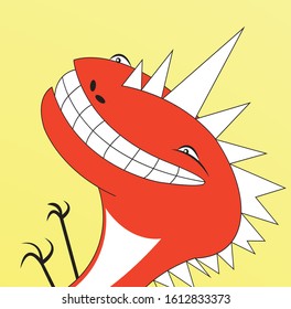Abstract background cheerful dragon lizard