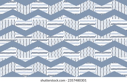 fondo abstracto de tableros de ajedrez con ondas de zigzag grises en la parte superior del patrón sin fisuras diseño de imagen repleto para impresión de tela o fondo de pared o impresión de envoltura de papel