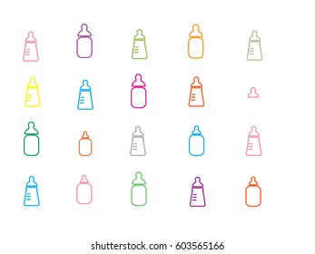 Abstract background for children's colorful paper bottles. Vector illustration.