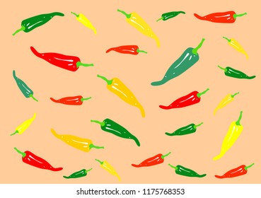 abstract background with chili peppers, wallpapers with mexican ingredient vector eps 10