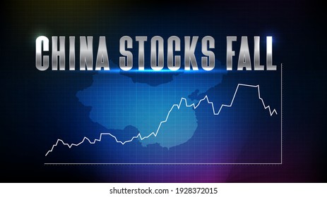 abstract background of china stock market fallen with line graph