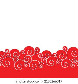 Abstrakter Hintergrund chinesischer Kunststil, roter Rahmen der Modernen Kunst und chinesisches Design, Vektorgrafik