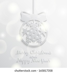 Abstract background with christmas ball , paper style