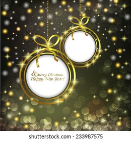 Abstract background with Christmas balls for text