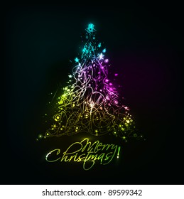 abstract background christmas colorful tree design for text project used.