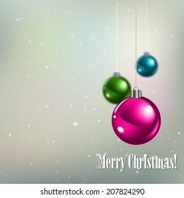 Abstract background with Christmas decorations on green