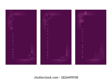 Abstract Background of Christmas with Element Line Style for Cover, Banner, and other. Vector Illustration.