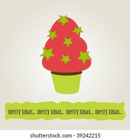  Abstract background with christmas tree for greeting card. Vector illustration