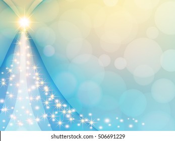 Abstract background of christmas tree lights holiday blue yellow bokeh 