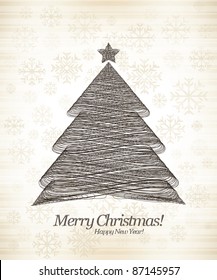 Abstract background christmas. Vintage christmas tree