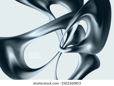 Abstract background of chrome fluid shapes. Elegant monochrome wallpaper.