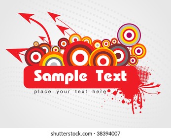 abstract background with circle, arrowhead and grunge
