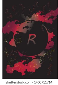 Abstract Background, Circle Black And Red Vector, Illustration Red Moon