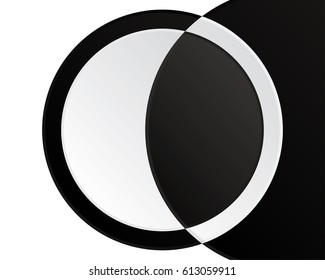 Abstract background with  circle, black and white color, circle ring, geometric shape, vector illustration