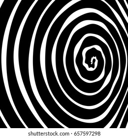 Abstract background in circle of black and white concentric stripes.  Vector illustration.