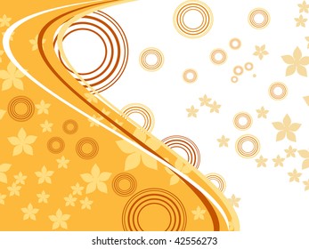 fundo abstrato com círculo, flores