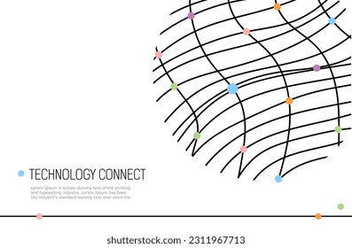 Abstract background circle. concept technology connect. round Abstract with curve lines and dots. modern trendy Vector Backgrounds. 