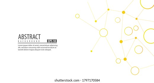 Abstract background circle connection with yellow colour Vector illustration