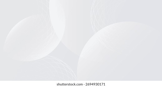 Abstract background with circle elements. Simple grey round art vector illustration. Wave layout banner business concept.