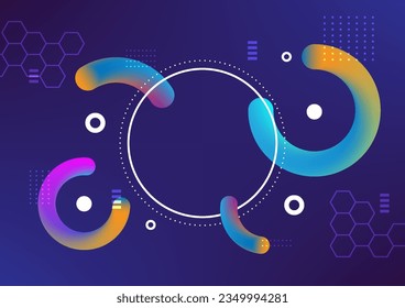 Fondo abstracto con marco de círculo. Concepto de tecnología científica de formas geométricas