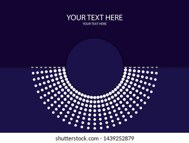 Abstract background circle frame halftone dots isolated on color background. Creative cover design template. Vector illustration