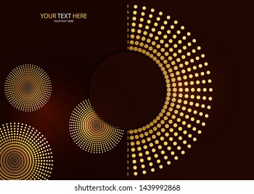Abstract background circle frame halftone dots isolated on color background. Creative cover design template. Vector illustration