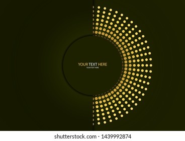 Abstract background circle frame halftone dots isolated on color background. Creative cover design template. Vector illustration