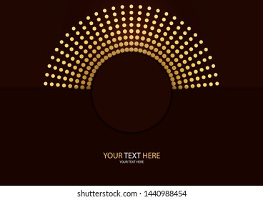 Abstract background circle frame halftone dots isolated on color background. Creative cover design template. Vector illustration