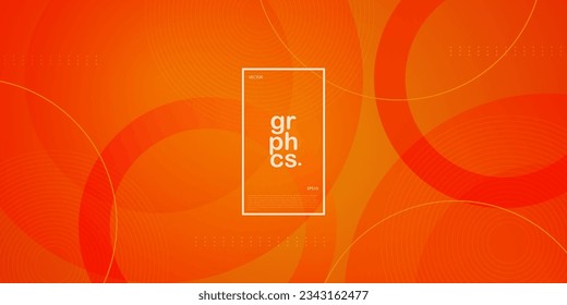 Abstract background circle geometric colorful orange gradient pattern concept on trendy color background. Poster and banner design. Eps10 vector