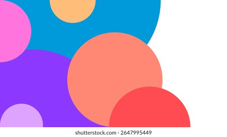 ABSTRACT BACKGROUND WITH CIRCLE GEOMETRIC SHAPES FLAT COLORFUL DESIGN VECTOR 