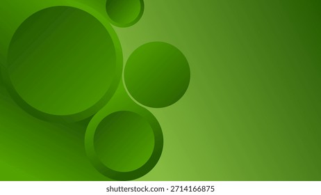 ABSTRACT BACKGROUND WITH CIRCLE GEOMETRIC SHAPES GRADIENT GREEN COLOR DESIGN VECTOR TEMPLATE GOOD FOR MODERN WEBSITE, WALLPAPER, COVER DESIGN