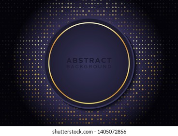 Abstract background with circle gold color. Luxury concept design with glitter