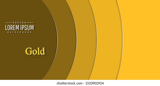 Abstract background with circle gold . Paper cut style.Art design layout for business presentations, flyers, posters.Vector illustration.Eps10