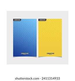 Abstract background with circle and halftone dot pattern. Blue and yellow background