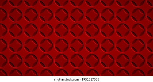 Fondo abstracto con agujeros de círculo en colores rojos