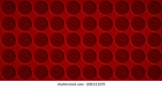 Abstract background with circle holes in red colors